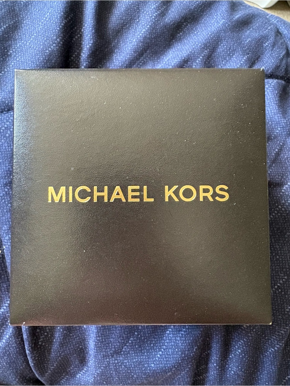 Michael Kors Gold Tone Watch with Blue Dial Chronograph - Picture 6 of 8